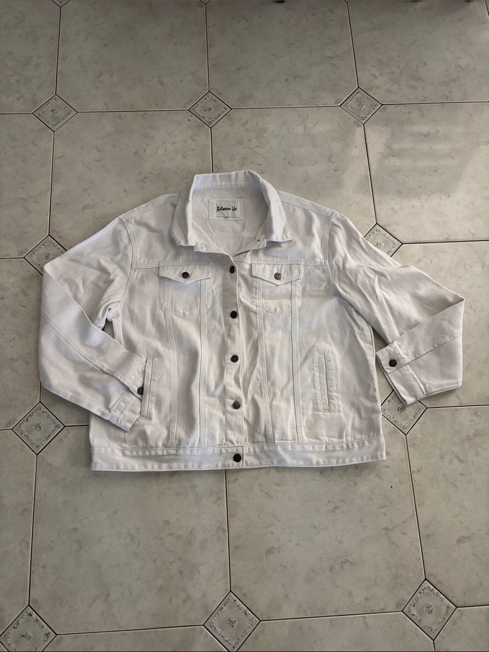 White Denim Jacket by Mudd - Relaxed Button-Front Jean Jacket